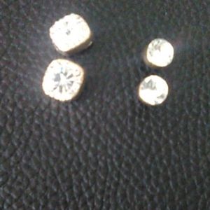 Two pair gold plated stud earrings